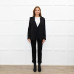 The Kooples Black Leather Trimmed Blazer