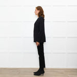 The Kooples Black Leather Trimmed Blazer