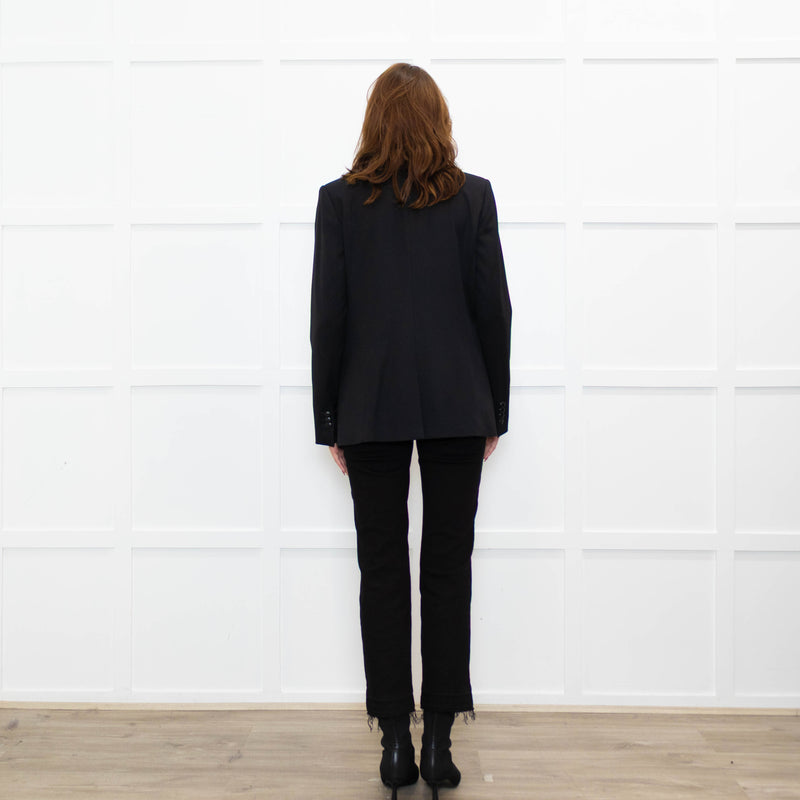 The Kooples Black Leather Trimmed Blazer