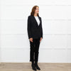 The Kooples Black Leather Trimmed Blazer