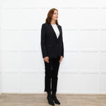 The Kooples Black Leather Trimmed Blazer