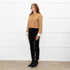 Sandro Beige Gold Buttons Wool Blend Cropped Jacket
