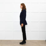 Zadig & Voltaire Navy Blazer With Skull Embellishment