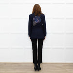 Zadig & Voltaire Navy Blazer With Skull Embellishment
