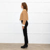 Sandro Beige Gold Buttons Wool Blend Cropped Jacket
