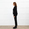 Self Portrait Black On Black Micro Sequins Fabric White Diamante Detail Tweedy Jacket