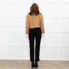 Sandro Beige Gold Buttons Wool Blend Cropped Jacket