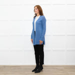 White + Warren Sky Blue Cashmere Blend Knitted Cardigan