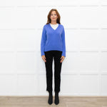 Basics By Chinti & Parker Lilac Wool Blend V- Neck Sweater