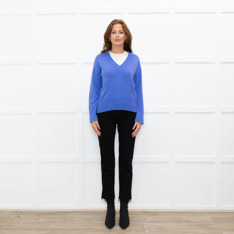 Basics By Chinti & Parker Lilac Wool Blend V- Neck Sweater