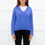Basics By Chinti & Parker Lilac Wool Blend V- Neck Sweater