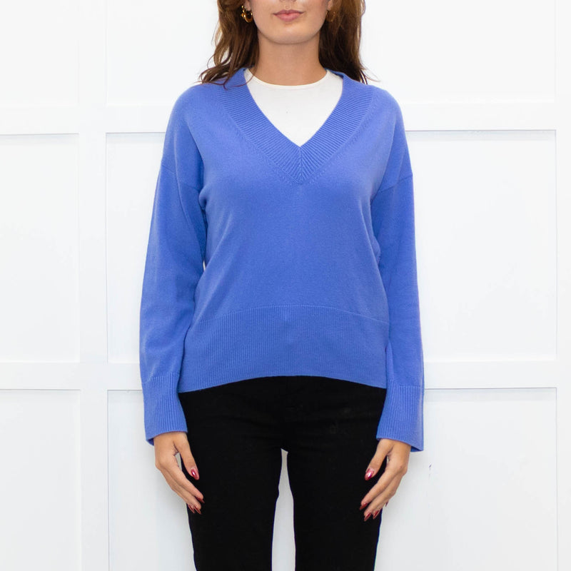 Basics By Chinti & Parker Lilac Wool Blend V- Neck Sweater