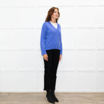 Basics By Chinti & Parker Lilac Wool Blend V- Neck Sweater