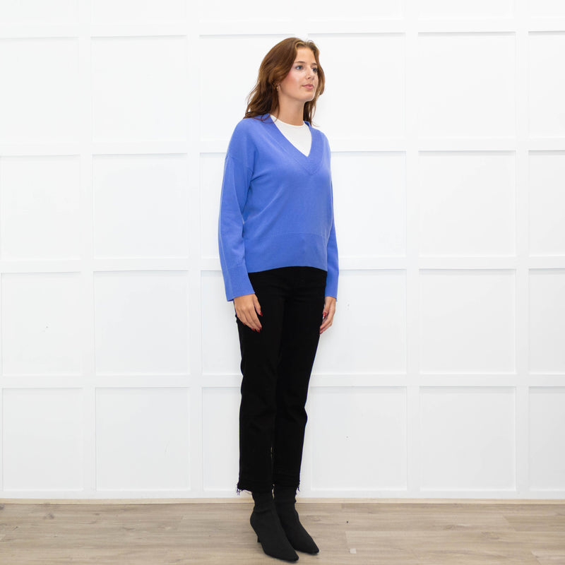 Basics By Chinti & Parker Lilac Wool Blend V- Neck Sweater