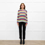 Wyse Multi Stripe Mohair Wool Blend Jumper