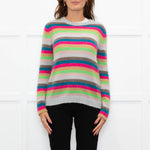 Wyse Multi Stripe Mohair Wool Blend Jumper