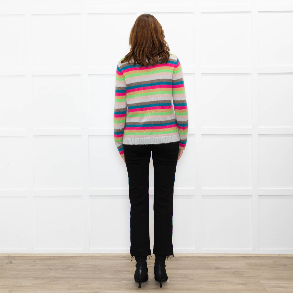 Wyse Multi Stripe Mohair Wool Blend Jumper
