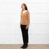 N. Peal Toffee Brown Cashmere V Neck Jumper