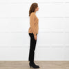 N. Peal Toffee Brown Cashmere V Neck Jumper