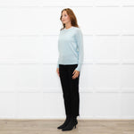 360 Cashmere Ice Blue Boat Neck Jumper