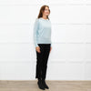 360 Cashmere Ice Blue Boat Neck Jumper