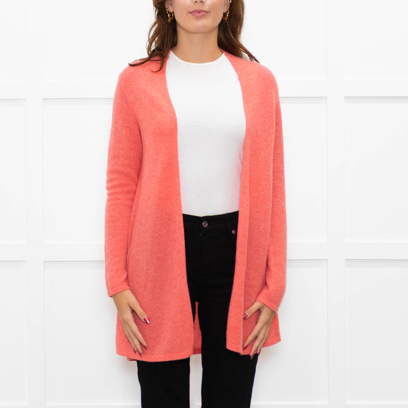 Pure Cashmere Coral Pink Cashmere Cardigan