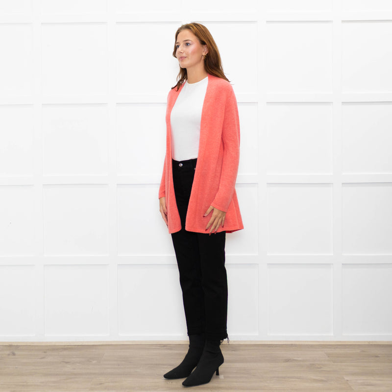 Pure Cashmere Coral Pink Cashmere Cardigan