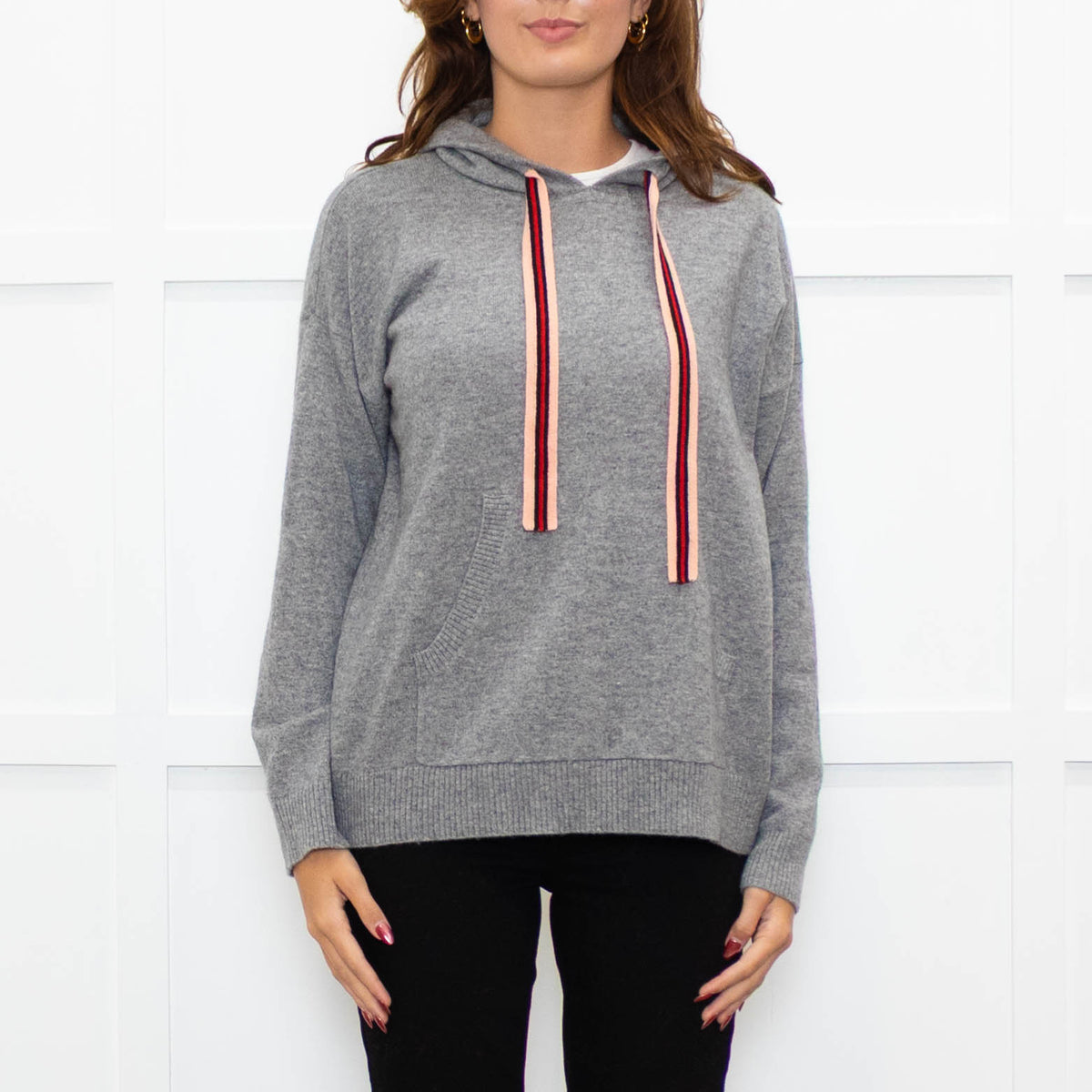 Chinti & Parker Grey Cashmere Blend Hooded Sweater