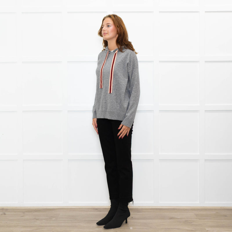 Chinti & Parker Grey Cashmere Blend Hooded Sweater