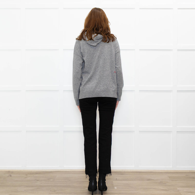 Chinti & Parker Grey Cashmere Blend Hooded Sweater
