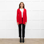Pure Cashmere Hot Red Fine Knitted Cardigan