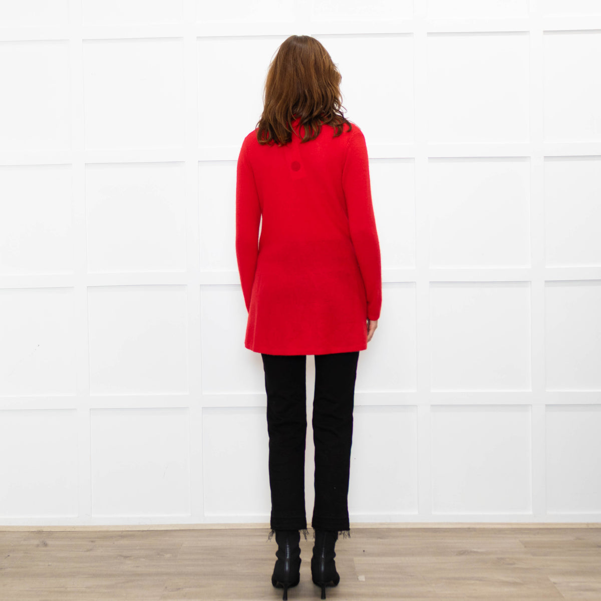 Pure Cashmere Hot Red Fine Knitted Cardigan