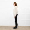 La Maille Sezane Cream White Embroidery Wool Blend Jumper