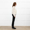La Maille Sezane Cream White Embroidery Wool Blend Jumper