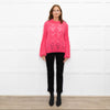 Ganni Bright Pink Mohair Chunky Sweater