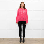 Ganni Bright Pink Mohair Chunky Sweater