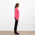 Ganni Bright Pink Mohair Chunky Sweater