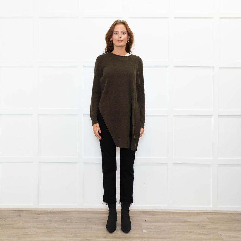 Claudie Pierlot Green Wool Blend Long Front Sweater