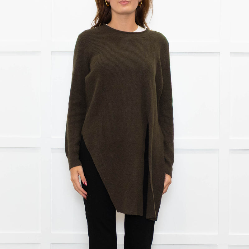 Claudie Pierlot Green Wool Blend Long Front Sweater