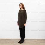 Claudie Pierlot Green Wool Blend Long Front Sweater