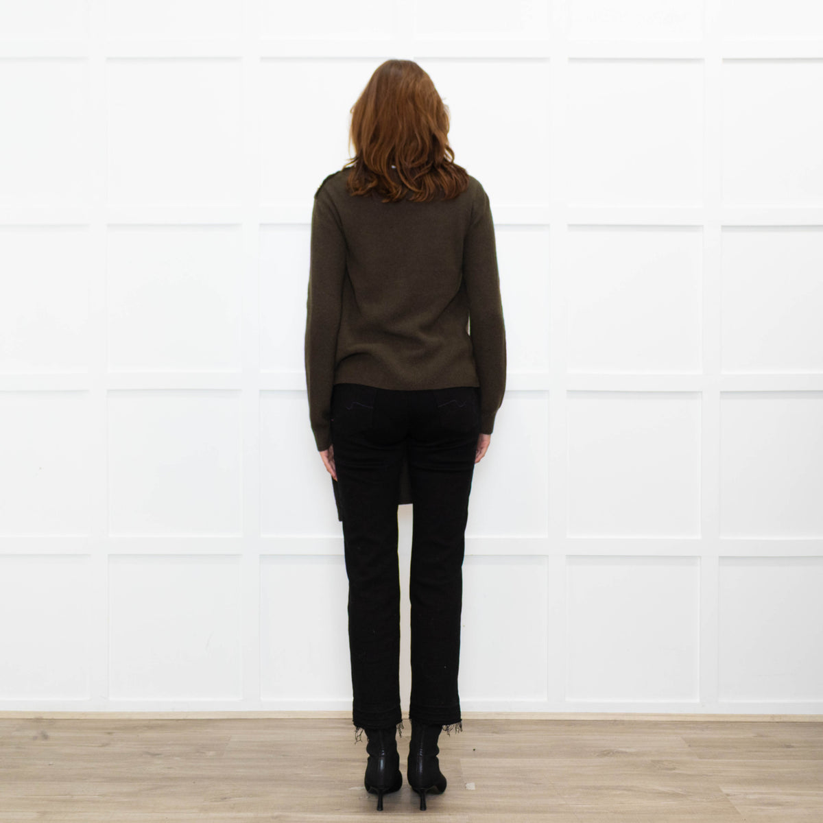 Claudie Pierlot Green Wool Blend Long Front Sweater