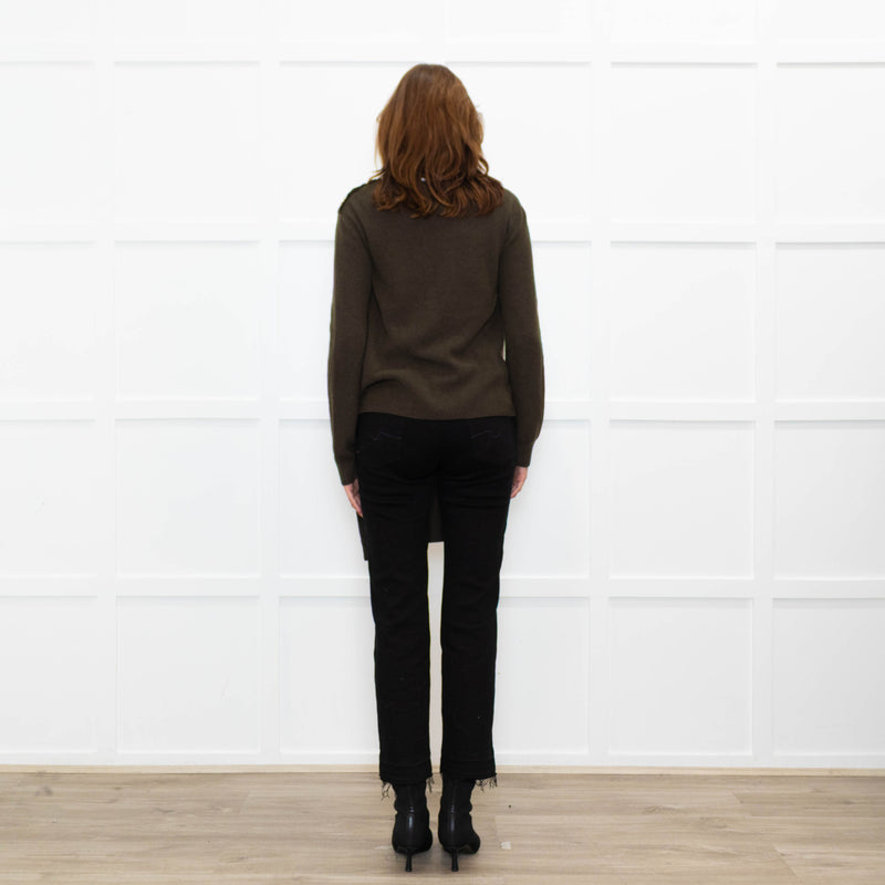 Claudie Pierlot Green Wool Blend Long Front Sweater