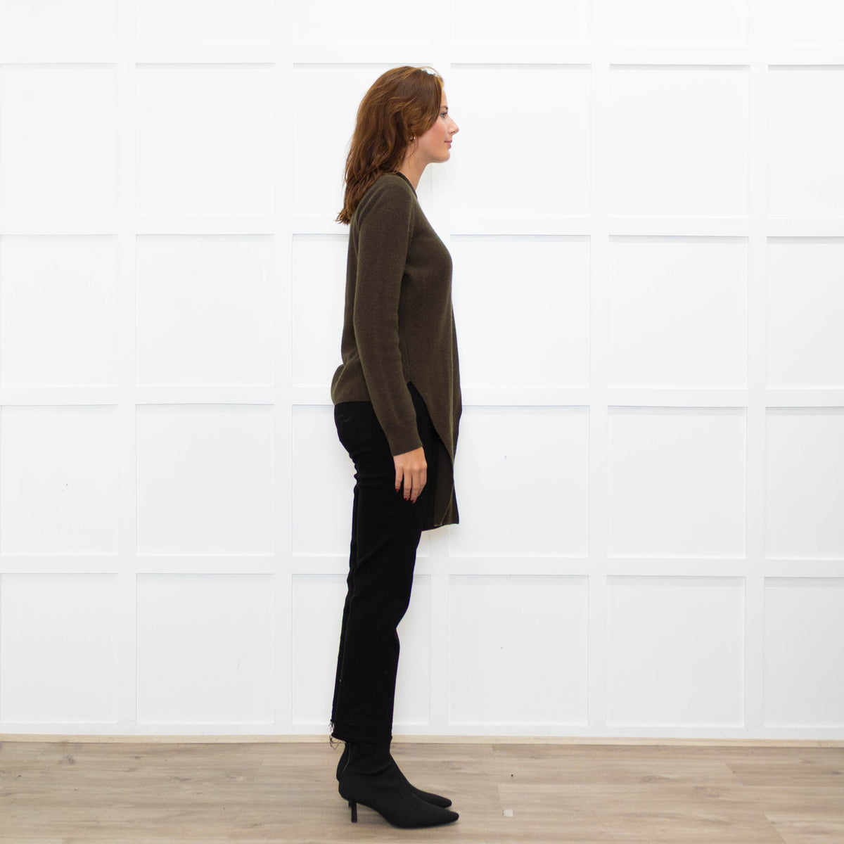 Claudie Pierlot Green Wool Blend Long Front Sweater