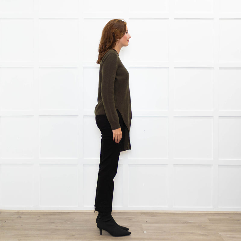 Claudie Pierlot Green Wool Blend Long Front Sweater