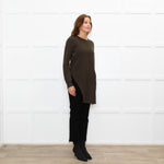 Claudie Pierlot Green Wool Blend Long Front Sweater