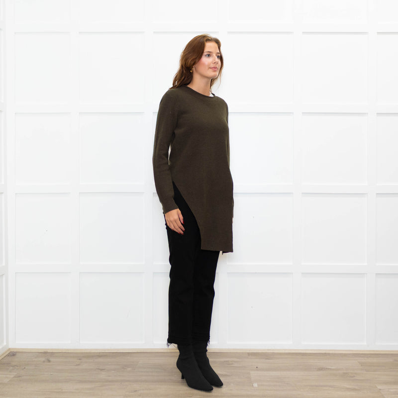 Claudie Pierlot Green Wool Blend Long Front Sweater