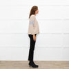 J Crew Beige Embellished Sleeve Sweater