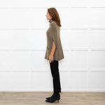 Joseph Olive Green Cashmere High Neck Cape