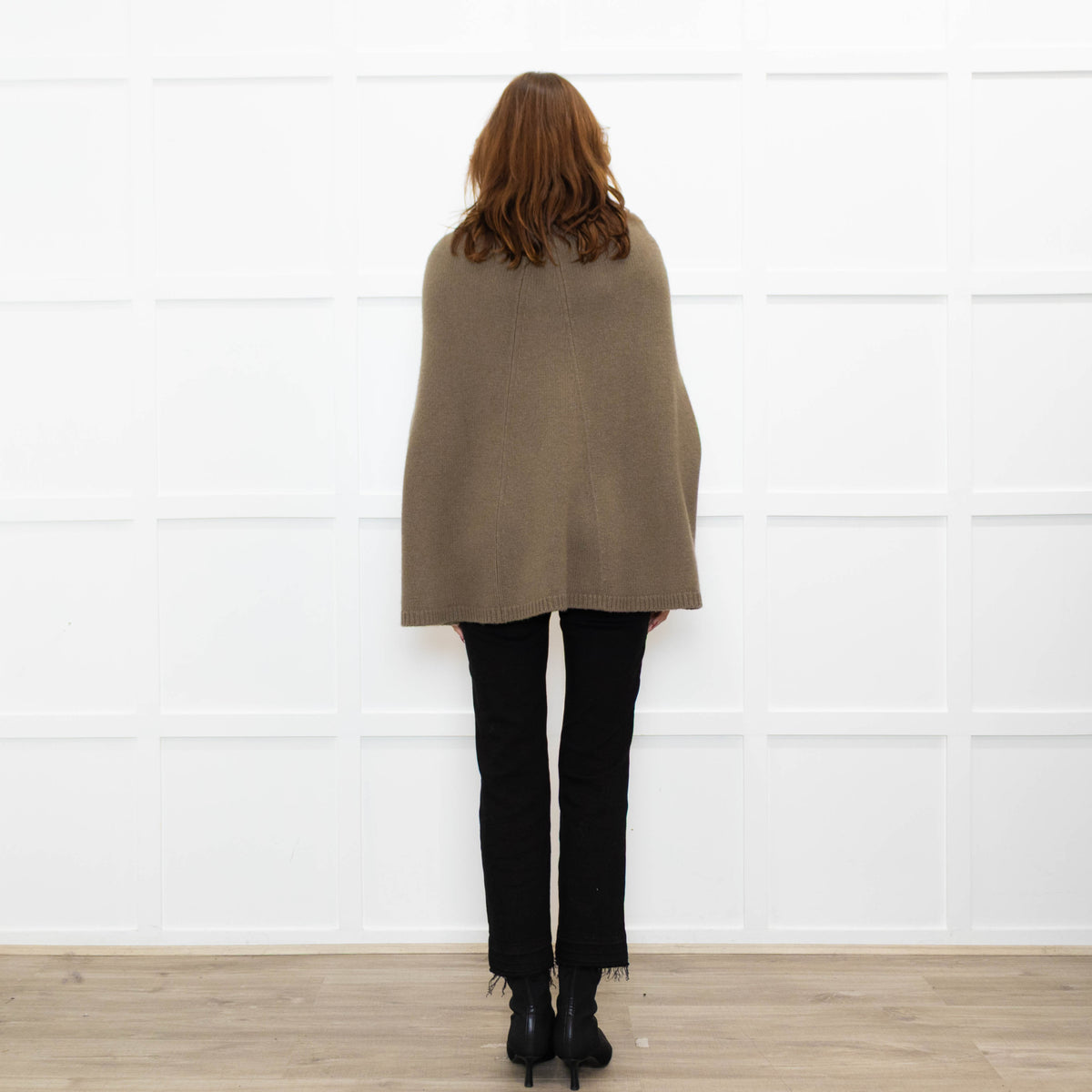 Joseph Olive Green Cashmere High Neck Cape