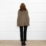 Joseph Olive Green Cashmere High Neck Cape